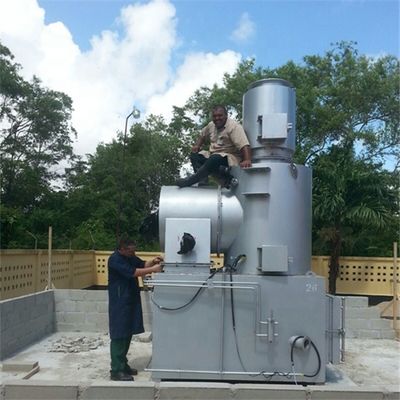 2300 kg Weight 10-500 kg/hr Smokeless Incinerator For Hospital Waste Disposal Machinery
