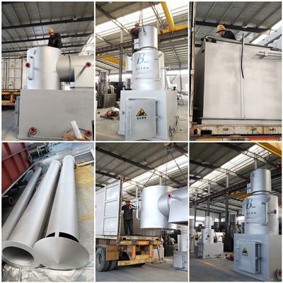 Silver Grey 500L/H Waste Shredder Incinerator for Safe and Sustainable Waste Management