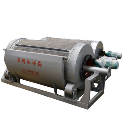 5000L/Hour Sugarcane Bagasse Paper Pulp Seaweed Dewatering Separator Micro Screen Rotary Drum Filter
